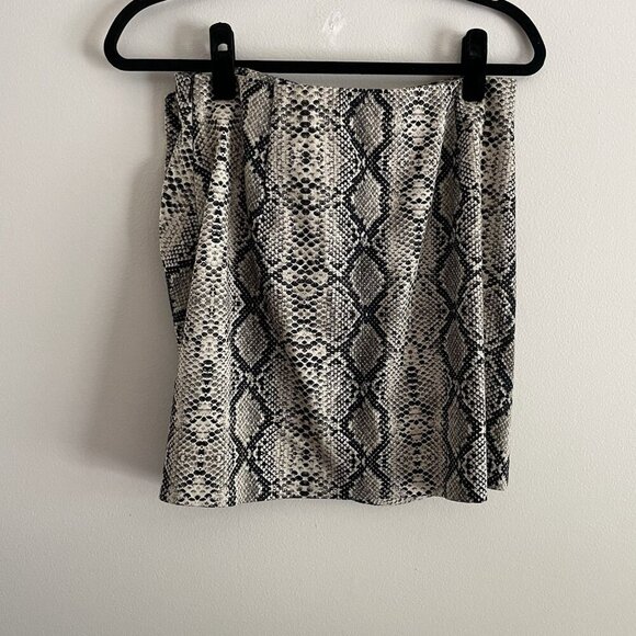 Zara Women Size M Snakeskin Animal Print High Rise Ruched Ruffle Mini Skirt - Picture 7 of 9